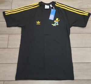 New Adidas Simpsons 3-Stripes Tee T-Shirt Bart Skate Black HA5815 Men’s  XSmall