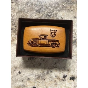 Vintage Laser Etched Wood Belt Buckle 1930s Chevy Pickup - Picture 1 of 5