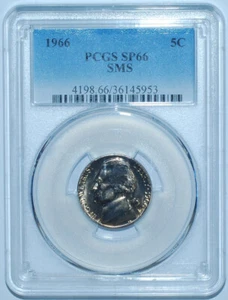 1966 PCGS SMS MS66 SP66 Jefferson Nickel - Picture 1 of 2