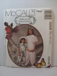 Mono McCall's Patrón 5259 Niñas Talla 7-8-10 + Ropa Muñeca Volantes Encaje Nuevo - Imagen 1 de 7