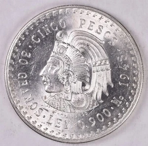 1948 Mexico 5 Pesos 30 Grams Silver 0.900 - Picture 1 of 2