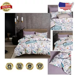 3-Piece King Size Comforter Set in Vibrant Floral Garden Design - All Seasons - Picture 1 of 9