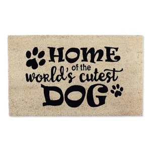 DII Pet Print Collection Natural Coir Doormat, 17x29, World's Cutest Dog - Picture 1 of 7