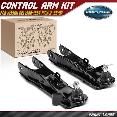 2x Conjunto de brazo de control lateral inferior delantero y rótula para camioneta Nissan D21 86-94 Foto 1 de 4