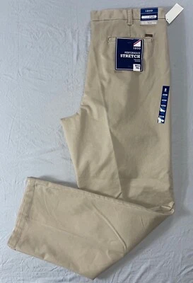 Pantalones chinos plisados sin planchar elásticos absorbentes IZOD Performance. Beige, 42X36. Nuevo con etiquetas Foto 1 de 4