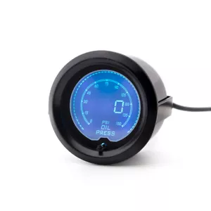 2" 52mm Universal Car LCD 7 Color Oil Press Pressure Gauge Meter Psi with Sensor - Picture 1 of 10