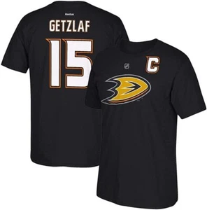 Reebok Men's Anaheim Ducks #15 Ryan Getzlaf Home Premier Tee Medium Black - Picture 1 of 7