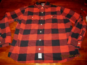 Abercrombie & Fitch Flannel Button Down Muscle Shirt Men's XL Red Buffalo Plaid - Picture 1 of 4