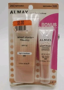 Almay Smart Shade 200 LIGHT MEDIUM Makeup Foundation Concealer Bonus SPF15 1 oz - Picture 1 of 5