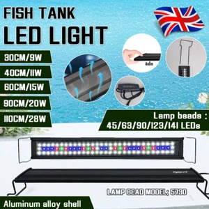 30-130CM Aquarium Fish Tank LED Light Over-Head Full Spectrum Plant Lighting NEW - Picture 1 of 18