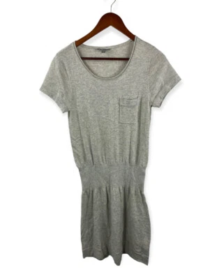 Vestido James Perse 3 Grande Feminino Cinza Manga Curta Minimalista Cintura Caída - Imagem 1 de 4