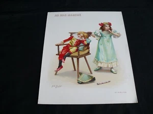 Chromo ancien Au Bon Marché signé Jules Girardet le mirliton 22 x 18 cm - Bild 1 von 2
