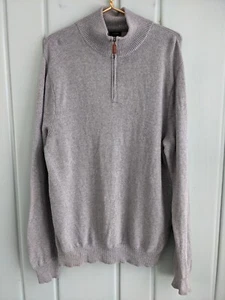 J Crew Mens Large Sweater Quarter Zip Cashmere Blend Pullover Knit Gray 17181 - Picture 1 of 6