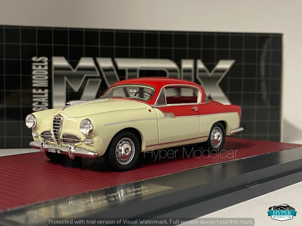 MATRIX SCALE MODELS 1/43 Alfa Romeo 1900 SUPER BOANO PRIMAVERA 1955 RED/WHITE MX - Immagine 1 di 3