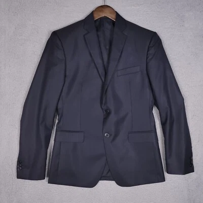 Gianni Versace Blazer Mens 46 Blue Wool Blend 2-Button Suit Jacket Career Formal - Image 1 of 4