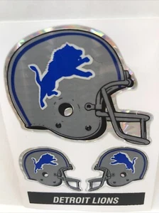 1980’s NFL Detroit Lions Holo Football Helmet Prism Sticker Card Vintage - Picture 1 of 13