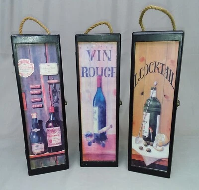 Wein Geschenkbox, Präsentkarton 3er Set,Aufbewahrung für Weinflasche, Holz S 556 - Bild 1 von 4