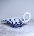 Delft blue delfs blue Nappy candle holder with handle Hand Painted 7.5ins long