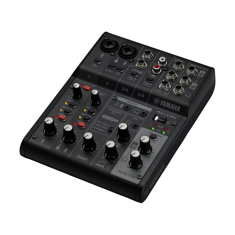 YAMAHA AG06 AG06MK2 B Black 6ch Live Streaming Mixer USB Audio Interface BOX