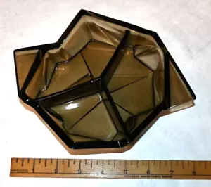 Rare Circa 1928-1932 Reuben Haley Art Deco Ruba Rombic Smokey Topaz Bon Bon Dish - Picture 1 of 3