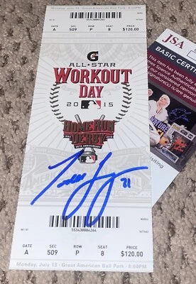 TODD FRAZIER SIGNED 2015 HOME RUN DERBY TICKET JSA CINCINNATI REDS BASEBALL - Image 1 of 2