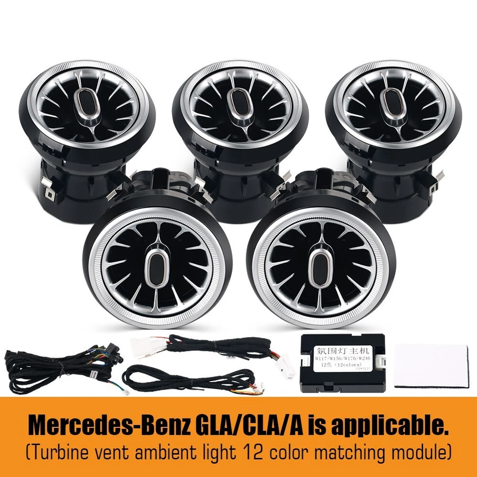 Luz ambiental LED de ventilación de aire para Mercedes Benz W117 CLA180 CLA200 CLA250 CLA45 5 piezas Foto 1 de 4