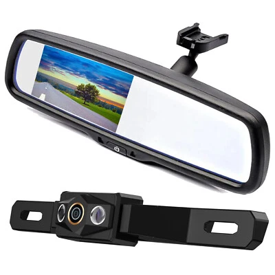 4.3" Monitor No.1 Mount IR License Plate Rear Backup Reversing Camera For Toyota - Image 1 of 4