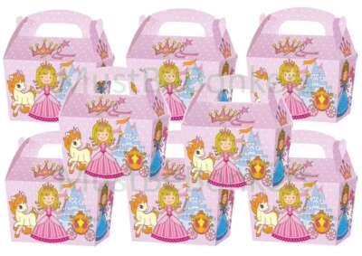 Pink Princess Castle Party Boxes Pony Meal Food Picnic Gift Box Birthday Plate - Изображение 1 из 2