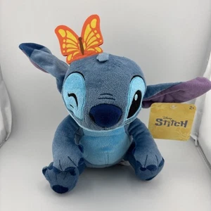 Disney Blue and Purple Stitch Stuffed Animal with Butterfly on Head NWT - Picture 1 of 4