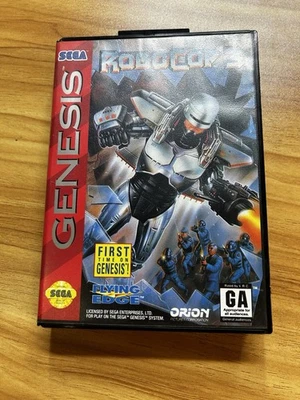 Sega Genesis RoboCop 3 (Sega Genesis, 1993) With Original Box Hang Tag Tested - Image 1 of 4