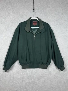 Nordstrom Bomber Jacket Men's XL Charcoal Green Wool Blend Lined Vintage - Picture 1 of 7
