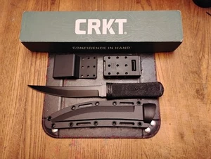 CRKT Hissatsu Fixed Blade Knife 7.1" 440A S.S. Blade GFN & Rubber Handle +Sheath - Picture 1 of 4