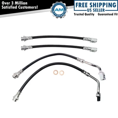 Conjunto de mangueira de freio compatível com 2006-2010 Chevrolet Impala 2006-2007 Monte Carlo - Imagem 1 de 4