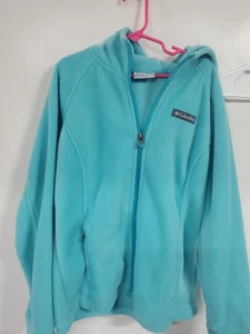 Columbia Mädchen Jacke Größe 10/12 durchgehender Reißverschluss Medium hellblau - Bild 1 von 12