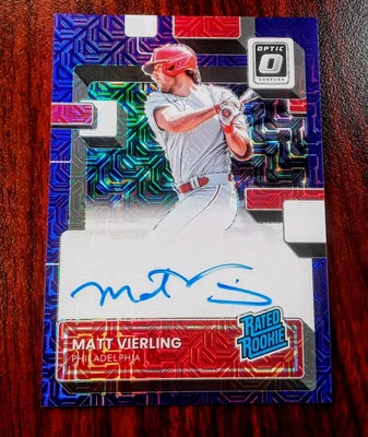 Matt Vierling 2022 Optic #RRS-MV Purple Mojo Auto /88 Rated Rookie RC Tiger's  - Image 1 of 2