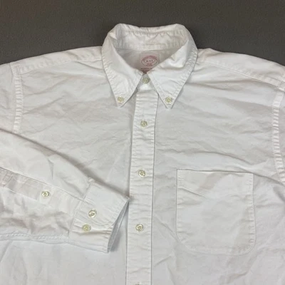 Brooks Brothers Shirt Mens 16 White Oxford Cotton Button Down Classic - Image 1 of 4