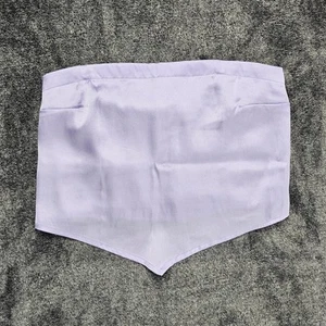 Hollister Lavender Satin Bandana Top XS elastic back tube top crop Handkerchief - Picture 1 of 8