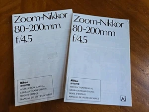 1978 &80 Nikon Zoom NIKKOR 80-200mm F4.5 Ai Bedienungsanleitung Nippon Kogaku Bks - Bild 1 von 6