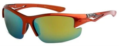 Gafas de sol X-LOOP para hombre monturas naranjas y lentes espejadas doradas semi-sin montura NUEVO Foto 1 de 4