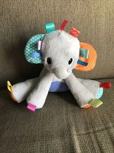 Bright Starts Taggies Elephant Plush Lovey Gray 9” - Picture 1 of 11