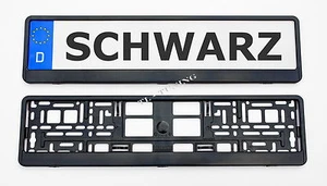 2 Stück Kennzeichenhalter Kennzeichenhalterung Nummernschildhalter Schwarz Neu - Bild 1 von 5
