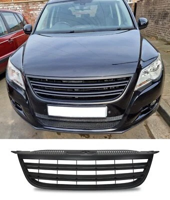 For VW Tiguan 5N 07-11 Double Rib Front Grill Grille Black Without Emblem - Image 1 of 4