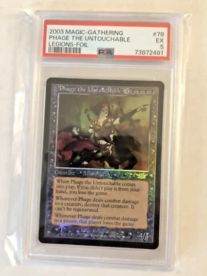 Magic the Gathering Legions Phage the Untouchable Foil PSA 5 - Image 1 of 2