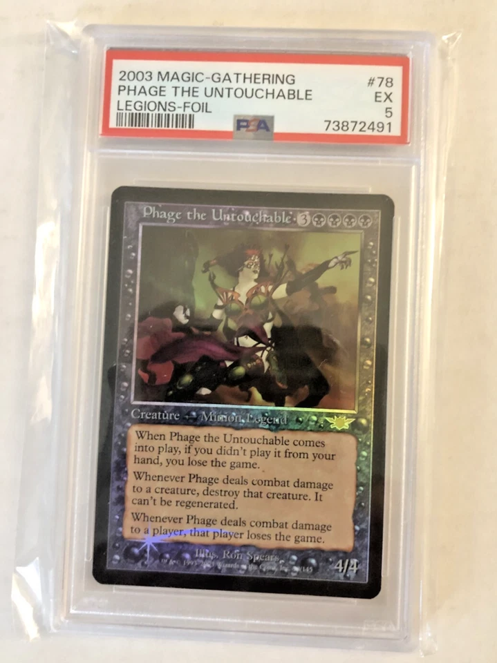 Magic the Gathering Legions Phage the Untouchable Foil PSA 5 - Image 1 of 2