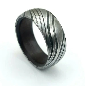 HAND FORGED Damascus Ring for Men Jewelry Engagement Wedding Band Gift Men - Picture 1 of 3