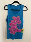 Zumba Tank Top sz Large Blue My Moves My Rules New With Tags Backless Fitness