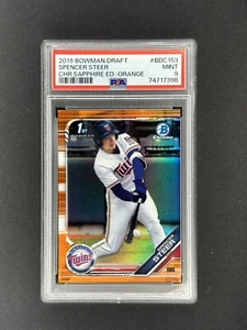 Bowman Draft Spencer Steer Orange Refractor 2019/25 PSA 9 BDC153 - Imagen 1 de 2