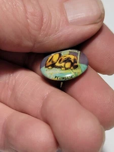 Antique Vintage Pinback Button pin Back 3/4" Dog Pekingese - Picture 1 of 6