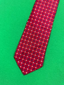 Lauren Ralph Lauren 100% Silk Neck Tie Red Hand Finished Made in USA - Picture 1 of 9