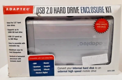 Adaptec ACS-100 USB 2.0 Hard Drive Enclosure Kit 2177400 - Image 1 of 3